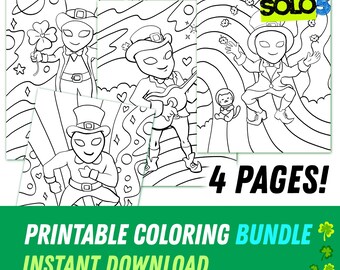 エイリアン・レプラコーンぬりえパック | 聖パトリックの日の印刷可能なぬりえ