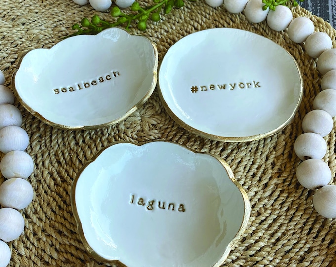 Personalized Ring Dish, Handmade Jewelry Plate, Wedding Gift