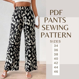 Pants Sewing Pattern, Unbelievable Comfy and Easy Linen Pants, Palazzo Pants, Summer Wide Leg Pants Women, High Waisted, Beginner Sewing
