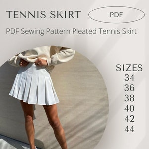 Tennis Skirt pattern| Pleated skirt pattern|digital sewing pattern | women sewing pattern XXS to XXL|instant download miniskirt pattern