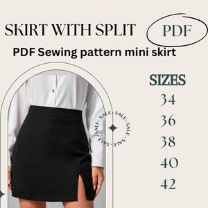 Asymmetric hem A line skirt PDF sewing pattern - Suri Skirt