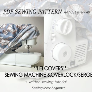 LEI Sewing Machine Cover PDF Sewing Pattern - Home Pattern, Machine Cover, Home Decor Pattern, Serger Overlock Machine Cover, TWO in One