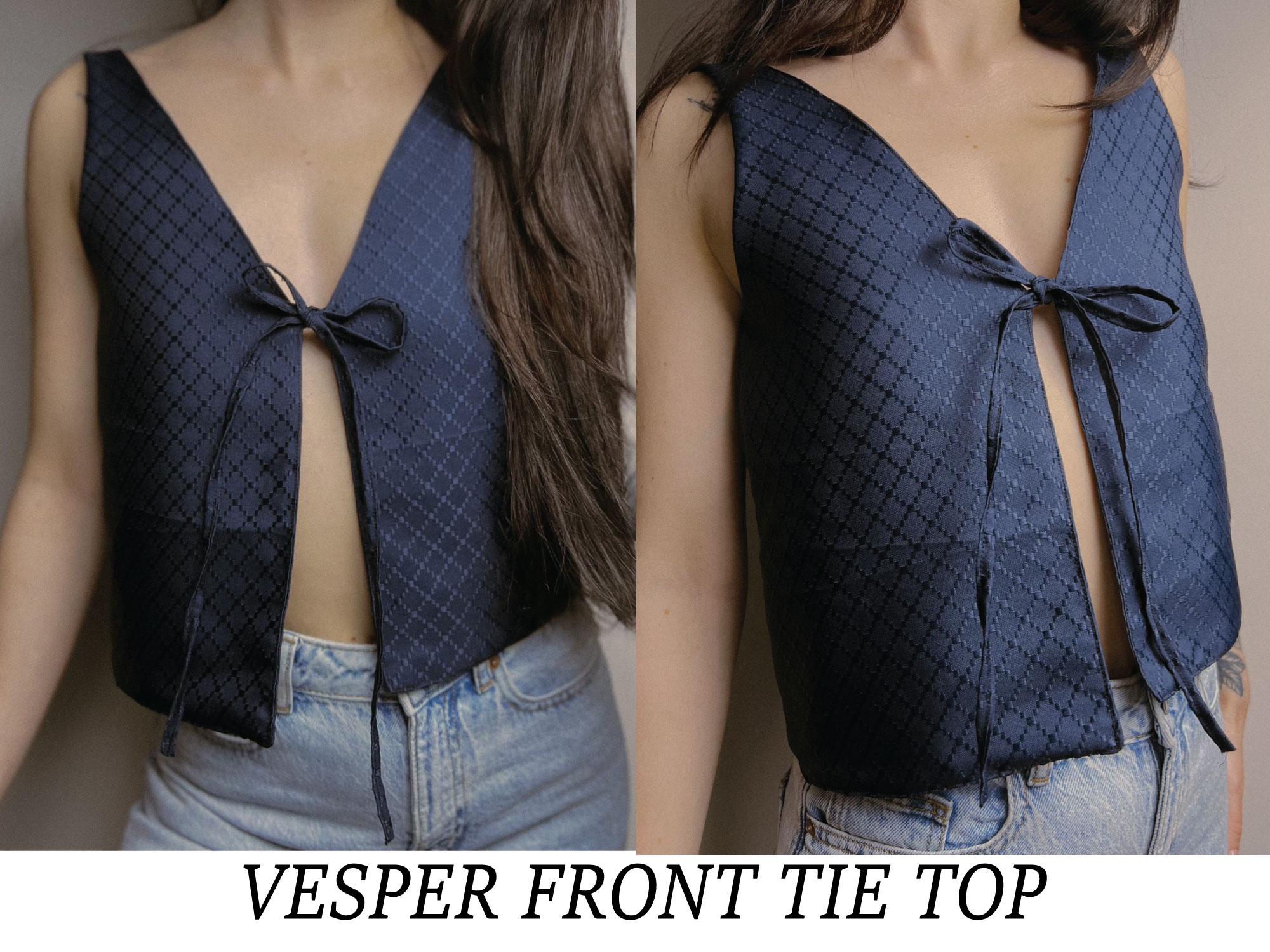 Vesper Front Tie Top Sewing Pattern: Beginner DIY Blouse (PDF Pattern ...