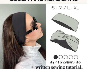 Twist Headband & simple sport Sewing Tutorial: Adult Sizes (PDF Pattern) two styles hair accessories