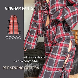 Hose mit weitem Bein Schnittmuster| Frauen Hosenmuster | Palazzo Hosen Schnittmuster | Lounge Wear Muster | Gummibund Hose | Nähanleitung