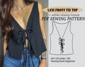 LANI Front Tie Top Sewing Pattern: Easy PDF Digital Download