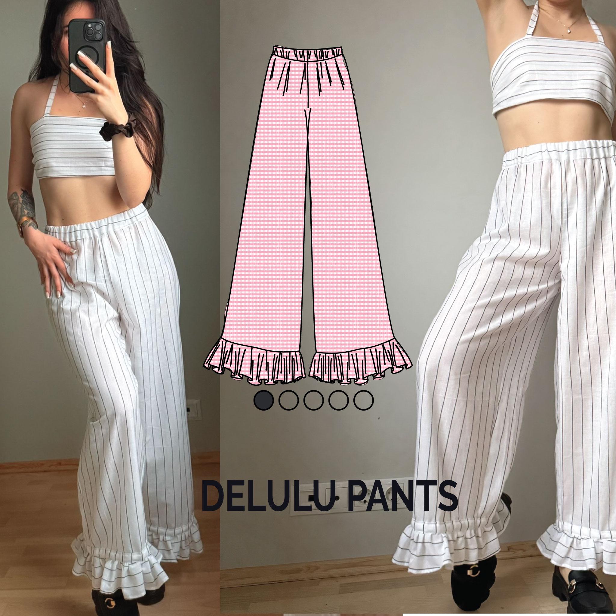 DELULU Pants Sewing Pattern | Hight Waist Pants | PDF Sewing