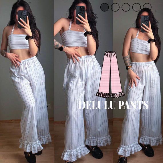 DELULU Pants Sewing Pattern | Hight Waist Pants | PDF Sewing
