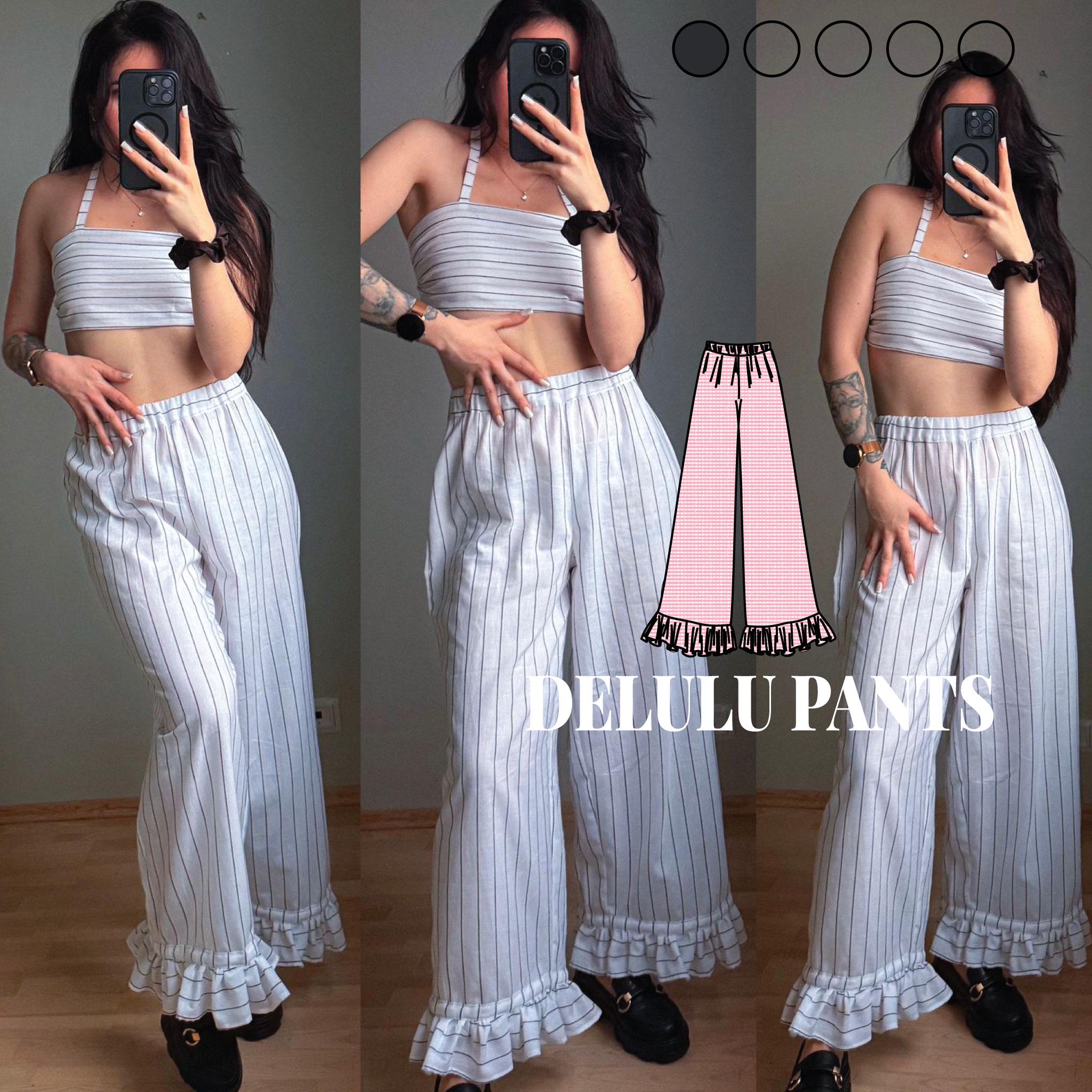 DELULU Pants Sewing Pattern | Hight Waist Pants | PDF Sewing