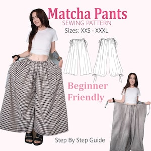 Wide Leg Pants Sewing Pattern | Balloon & Straight Leg | Beginner PDF
