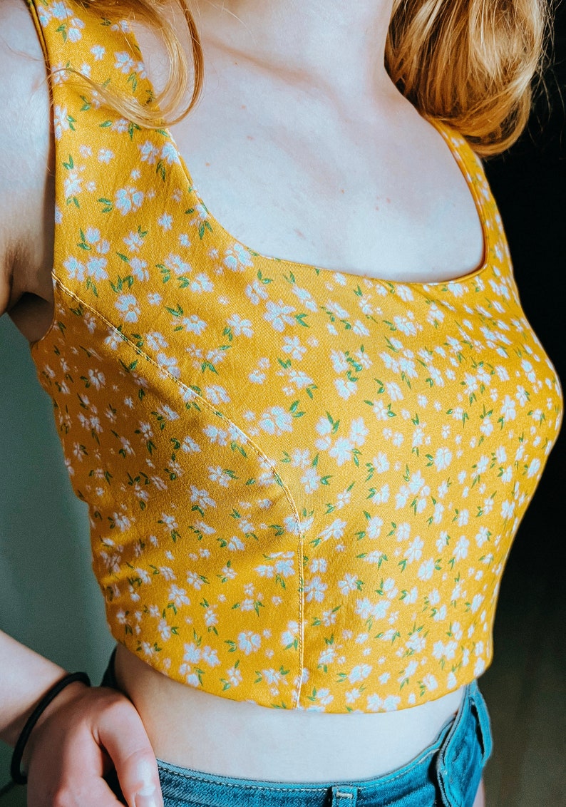 Cropped top sewing pattern square neck top plus size pattern