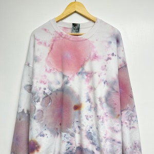 Hand dyed, 2XL,  Soft pink navy tie dye Sweatshirt, Unisex size 2XL, Only one available