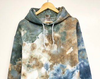 S-4XL, Individually hand dyed, Rust more earthy hunter brown navy Watercolor Tie Dye Hoodie/Sweatshirt/Sweatpants, size S-4XL