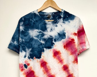 Hand-dyed, 4th of July USA flag tie-dye T-shirt, Adults and Kids