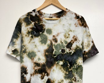 S-5XL, Hand dyed, Camo tie dye T-shirt, unisex size S-5XL