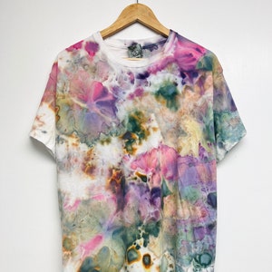 S-3XL,Individually hand dyed,  Pink purple multi watercolor tie-dye T-shirt, Unisex size S-3XL