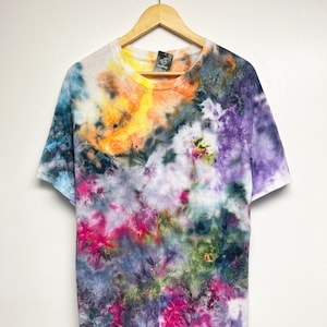 Camiseta con efecto tie-dye de acuarela de Lush Mountain, teñida a mano individualmente, talla S-5XL