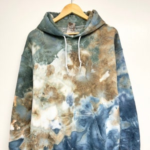 S-4XL, Individually hand dyed, Rust more earthy hunter brown navy Watercolor Tie Dye Hoodie/Sweatshirt/Sweatpants, size S-4XL