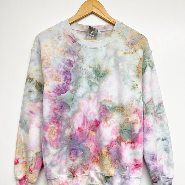 S-4XL, handgefärbt, rosa lila mehrfarbig/Urlaubs-Aquarell-Tie-Dye-Sweatshirt und Jogginghose, Unisex-Größe S-4XL