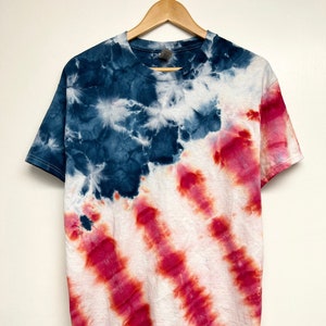 Hand-dyed, 4th of July USA flag tie-dye T-shirt, Adults and Kids
