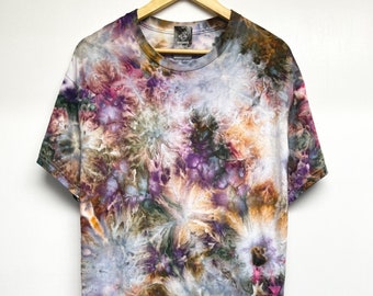 S-5XL, Hand dyed, Purple gold hunter mix tie dye T-shirt, size S-5XL