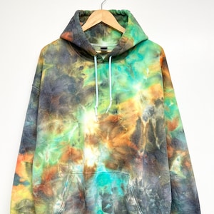 S 4XL Individually Hand Dyed Orange blue Black Galaxy Watercolor Tie Dye Hoodie Size S 4XL Etsy