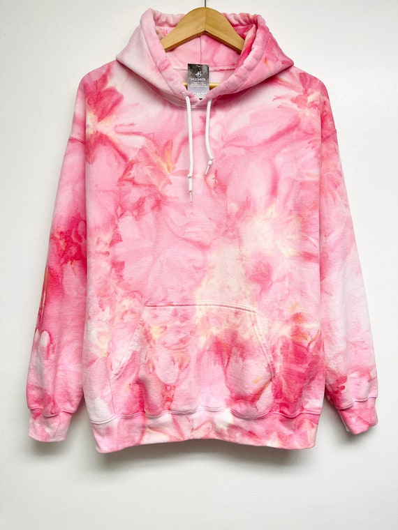 S 4XL Hand Dyed Soft Bright Pink Watercolor Tie Dye Hoodie Size S 4XL Etsy