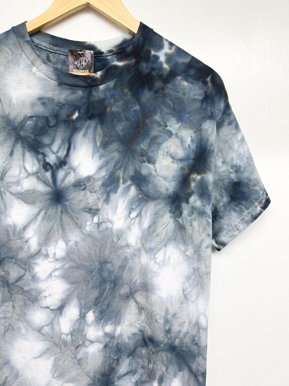 S-5XL, Hand Dyed, Gray Black Water Color Tie Dye T-shirt, Unisex