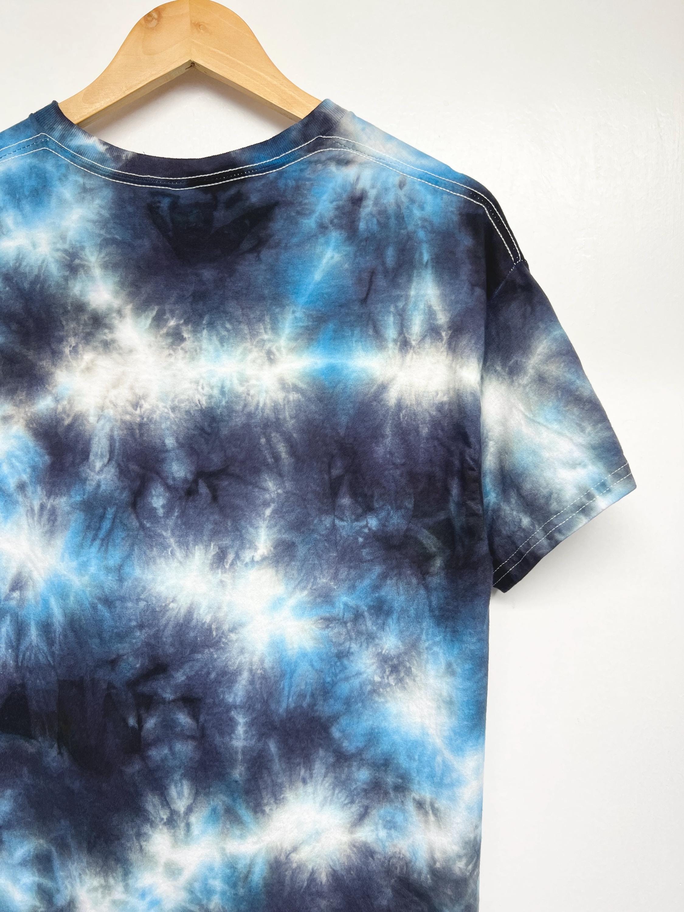 S-5XL, Hand Dyed, Blue Black Mix Tie Dye T-shirt, Size S-5XL - Etsy