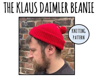 The Klaus Daimler Beanie: The Life Aquatic with Steve Zissou; Beanie Hat - KNITTING PATTERN