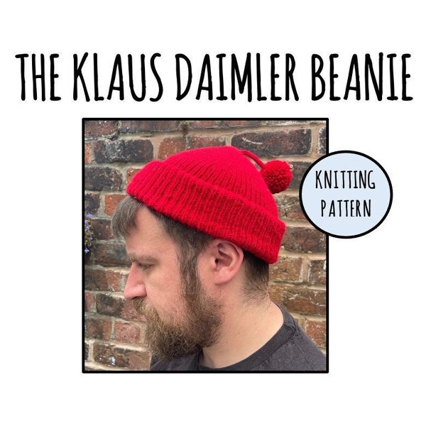 The Klaus Daimler Beanie: The Life Aquatic with Steve Zissou; Beanie Hat - KNITTING PATTERN