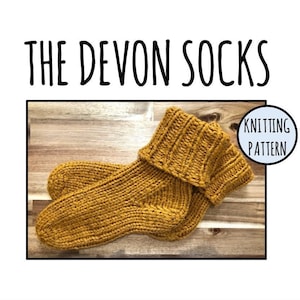 The Devon Socks: Chunky Knitted Socks - Knitting Pattern