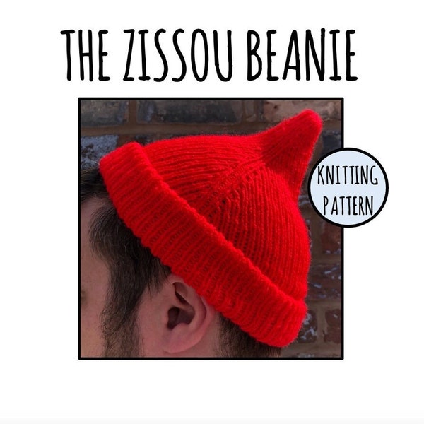 The Zissou Beanie: The Life Aquatic with Steve Zissou; Beanie Hat - KNITTING PATTERN