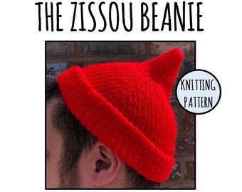 The Zissou Beanie: The Life Aquatic with Steve Zissou; Beanie Hat - KNITTING PATTERN