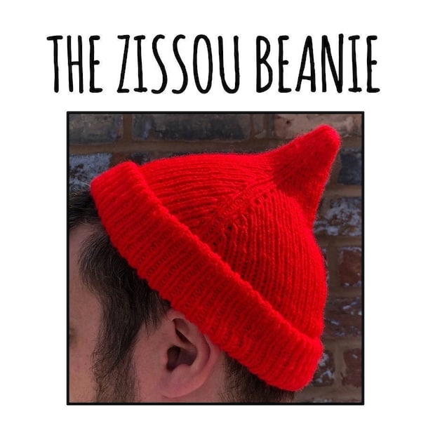 The Zissou Beanie: The Life Aquatic with Steve Zissou; Hand Knitted Hat