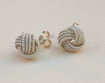 Gift for her Women/'s jewellery Long earrings Textile jewelry Statement earrings Dangle earrings Rope knot earrings