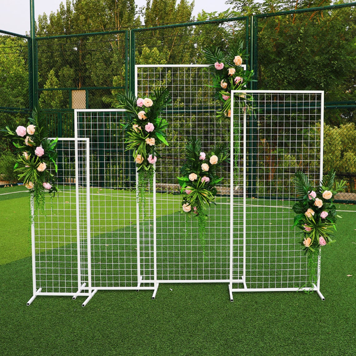 Wedding Floral Grid Stand Swag Rectangular Grid Shelf Etsy