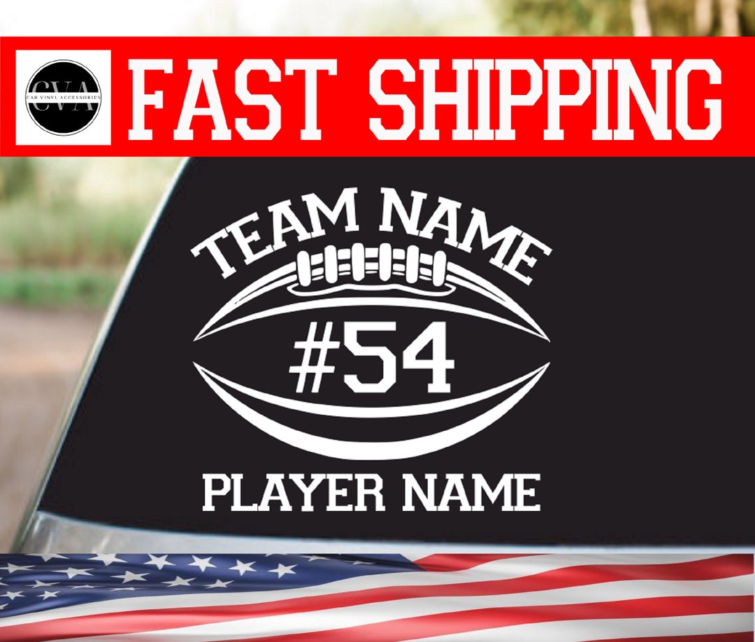 Football Window Decal Personalized Sports Team Decal Etsy