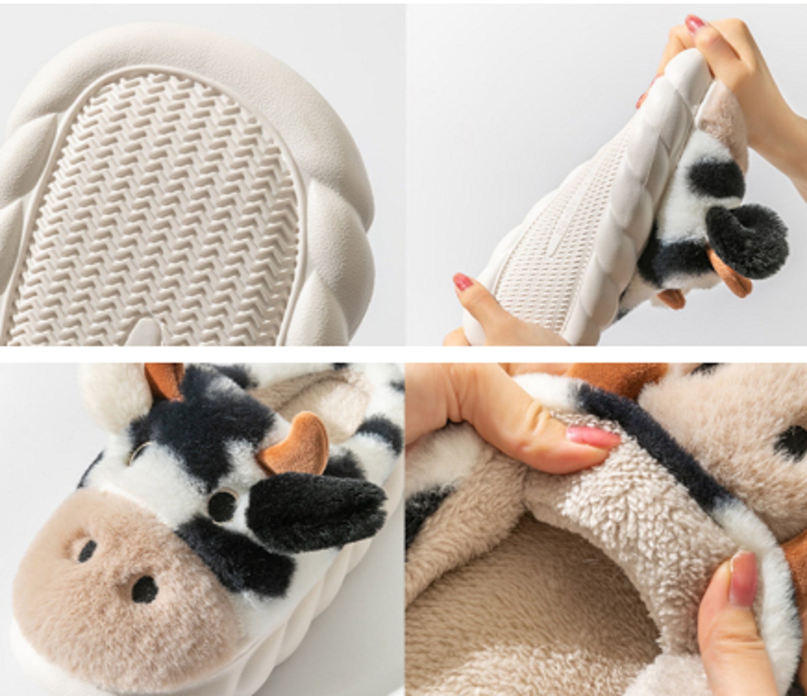 Cute Cow Slippers Moo Slippers Animal Slippers Fluffy and Cozy Etsy