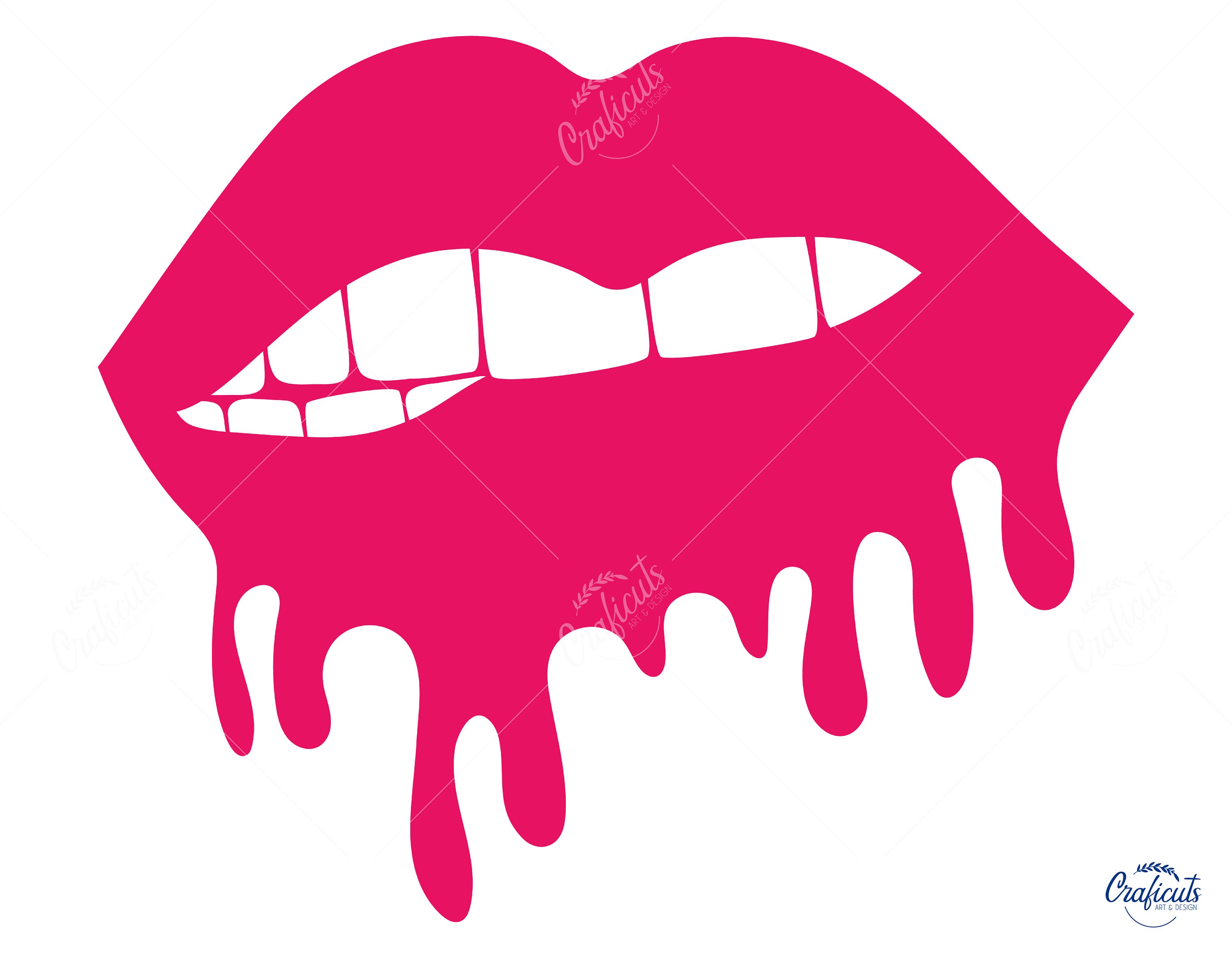 Dripping Lips SVG, Bite Lips Clip Art, Instant Digital Download Svg/png