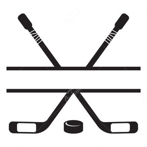 Hockey SVG, Crossed Hockey Sticks and Hockey Puck Name Frame SVG, Digital Download Svg/Png/Dxf/Eps files, for Cricut, Silhouette Cut Files.