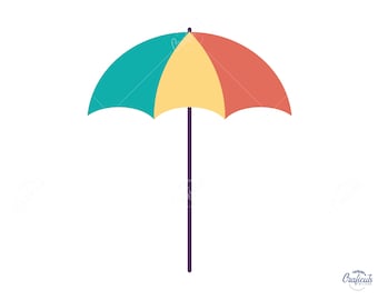 Umbrella SVG, Beach Umbrella Clip art, Instant Digital Download Svg / Png / Dxf / Eps bestanden, voor Cricut, Silhouette Cut Files.