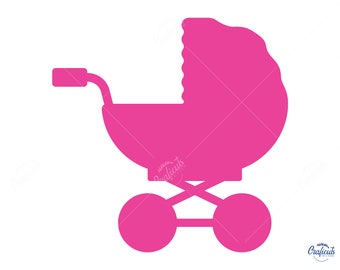 Baby Stroller SVG, Carriage Clip art, Instant Digital Download Svg/Png/Dxf/Eps files, for Cricut, Silhouette Cut Files.