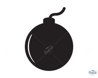 Bomba SVG, imagen prediseñada de bomba, descarga digital instantánea de archivos SVG / PNG / DXF / EPS, para cricut, archivos de corte de silueta.