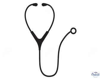 Nurse Stethoscope SVG, Doctor Stethoscope Clip art, Instant Digital Download Svg/Png/Dxf/Eps files, for Cricut, Silhouette Cut Files.