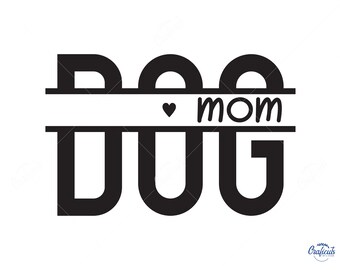 Dog mom SVG, Dog mama SVG, Dog lover svg Split monogram frame name Digital Download Svg/Png/Dxf/Eps files, voor Cricut, Silhouette Cut Files.