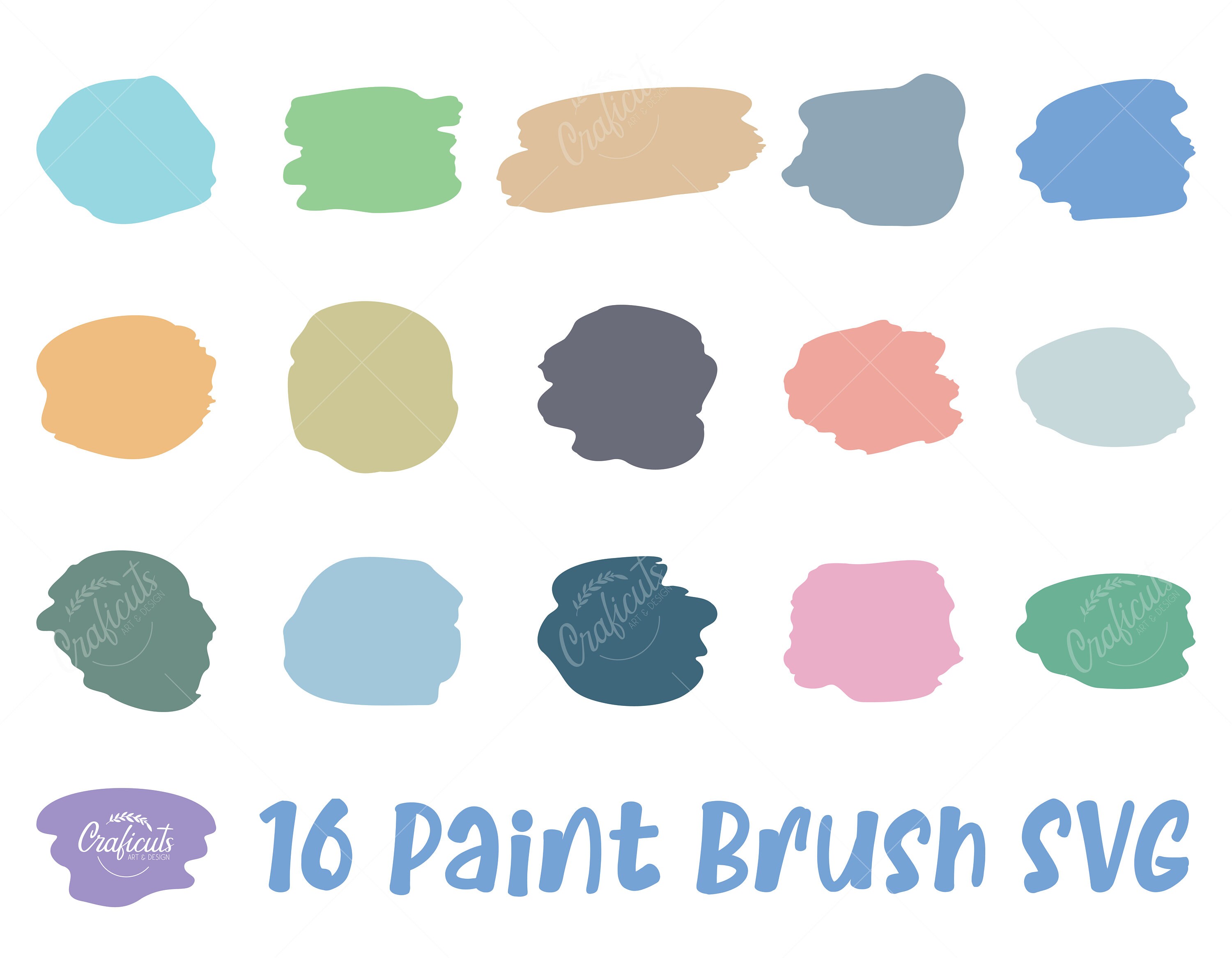 Paint Brush Stroke SVG Paint Splatter Hand Drawn Clip art Etsy