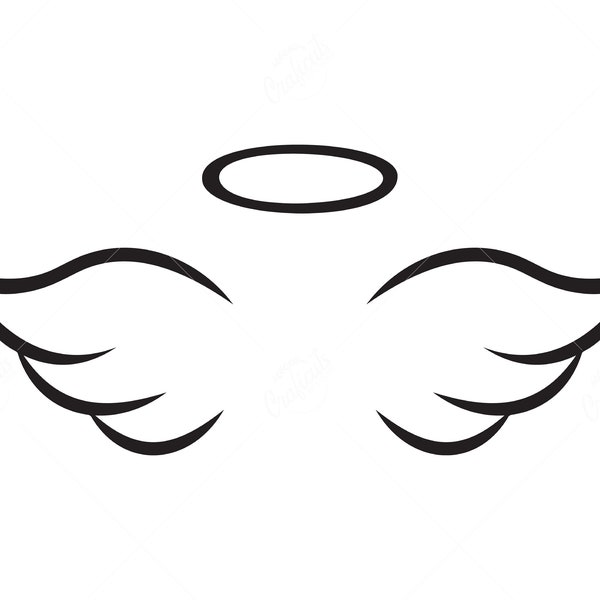 Angel wing SVG, Wing Clip art, Instant Digital Download Svg/Png/Dxf/Eps files, for Cricut, Silhouette Cut Files.