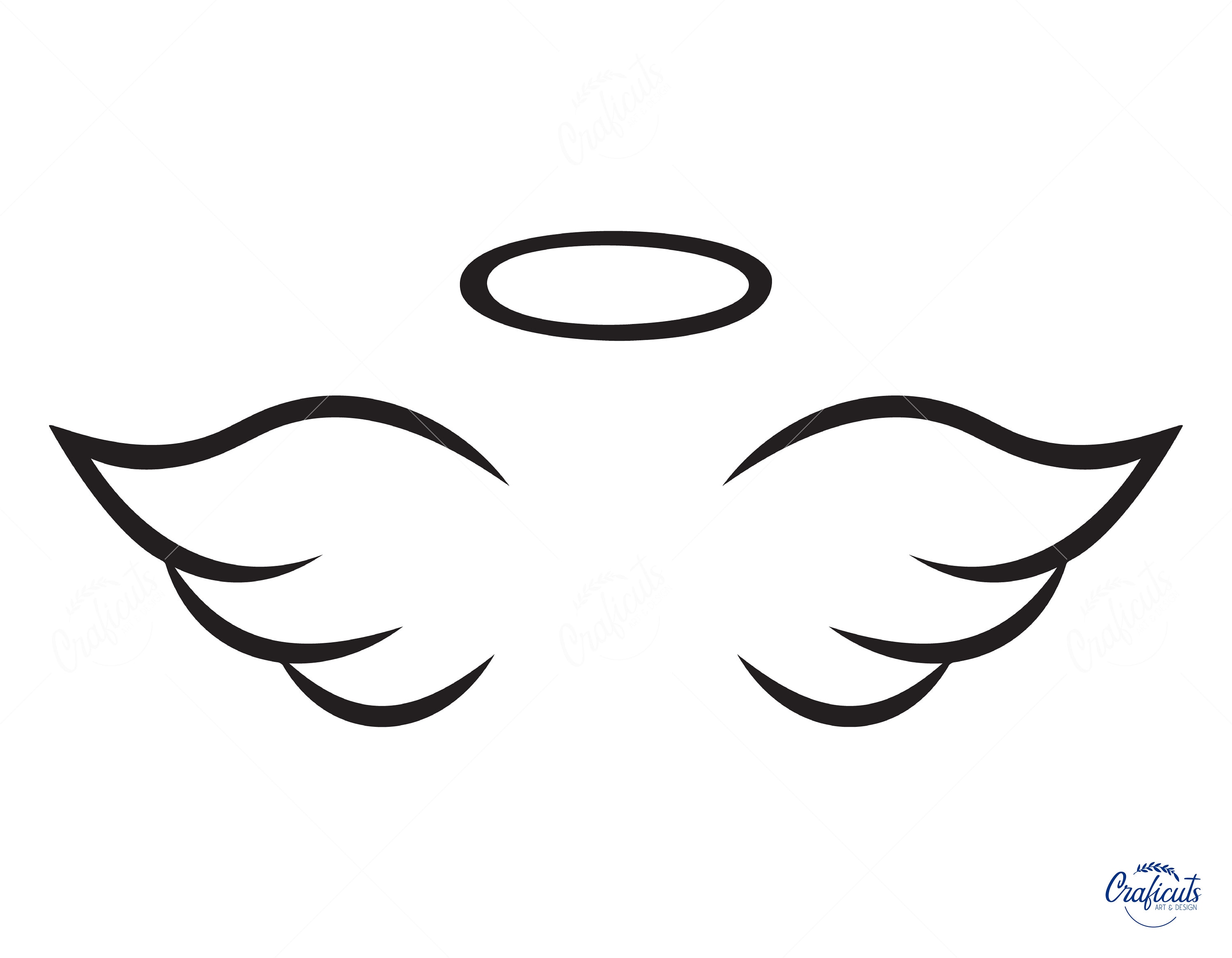 Angel Wing SVG, Wing Clip Art, Instant Digital Download Svg/png/dxf/eps
