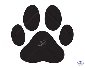 Dog Pawn Print SVG, Pawn Print Illustraties, Instant Digital Download Svg / Png / Dxf / Eps bestanden, voor Cricut, Silhouette Cut Files.